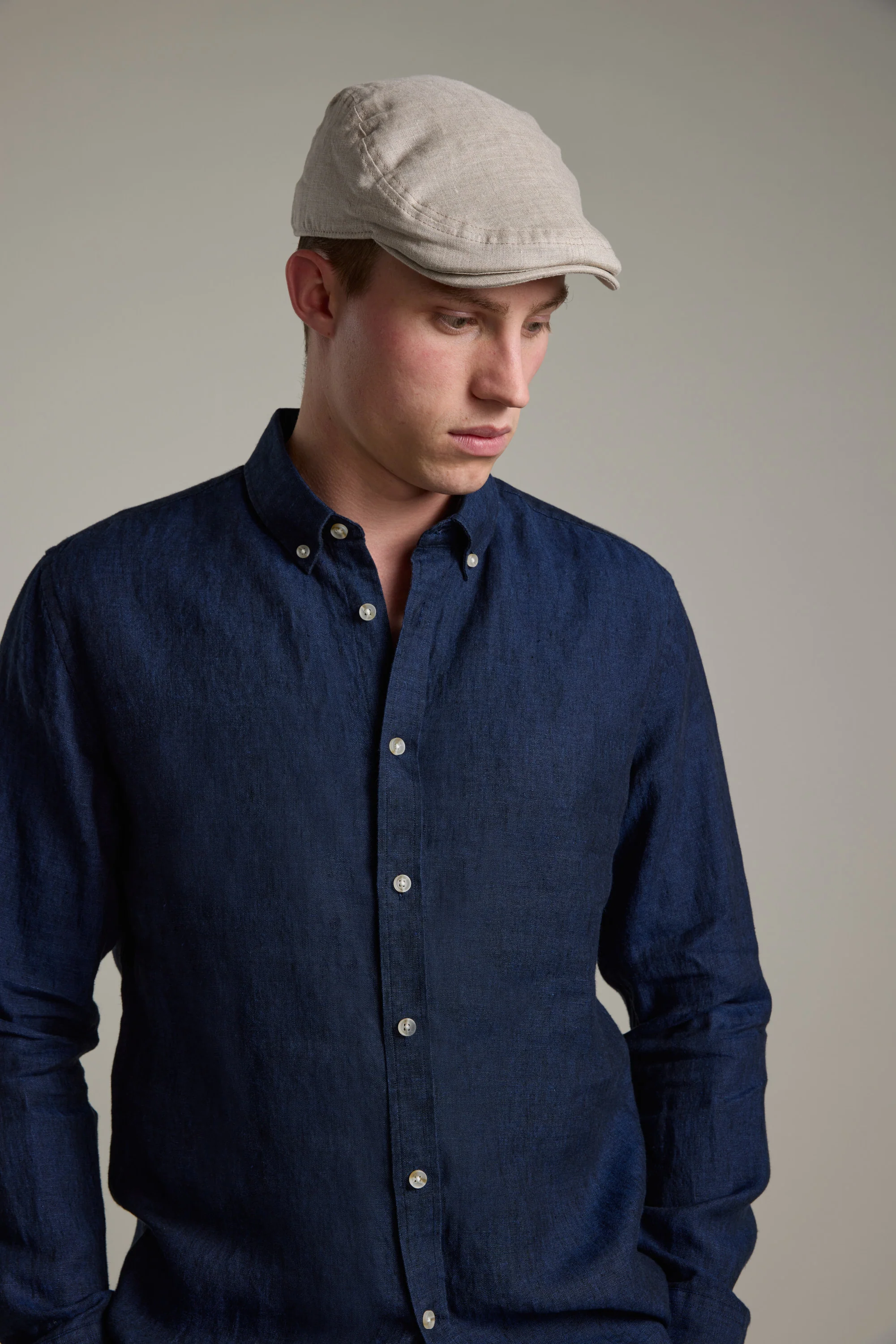 Adina Linen Flat Cap - Image 5