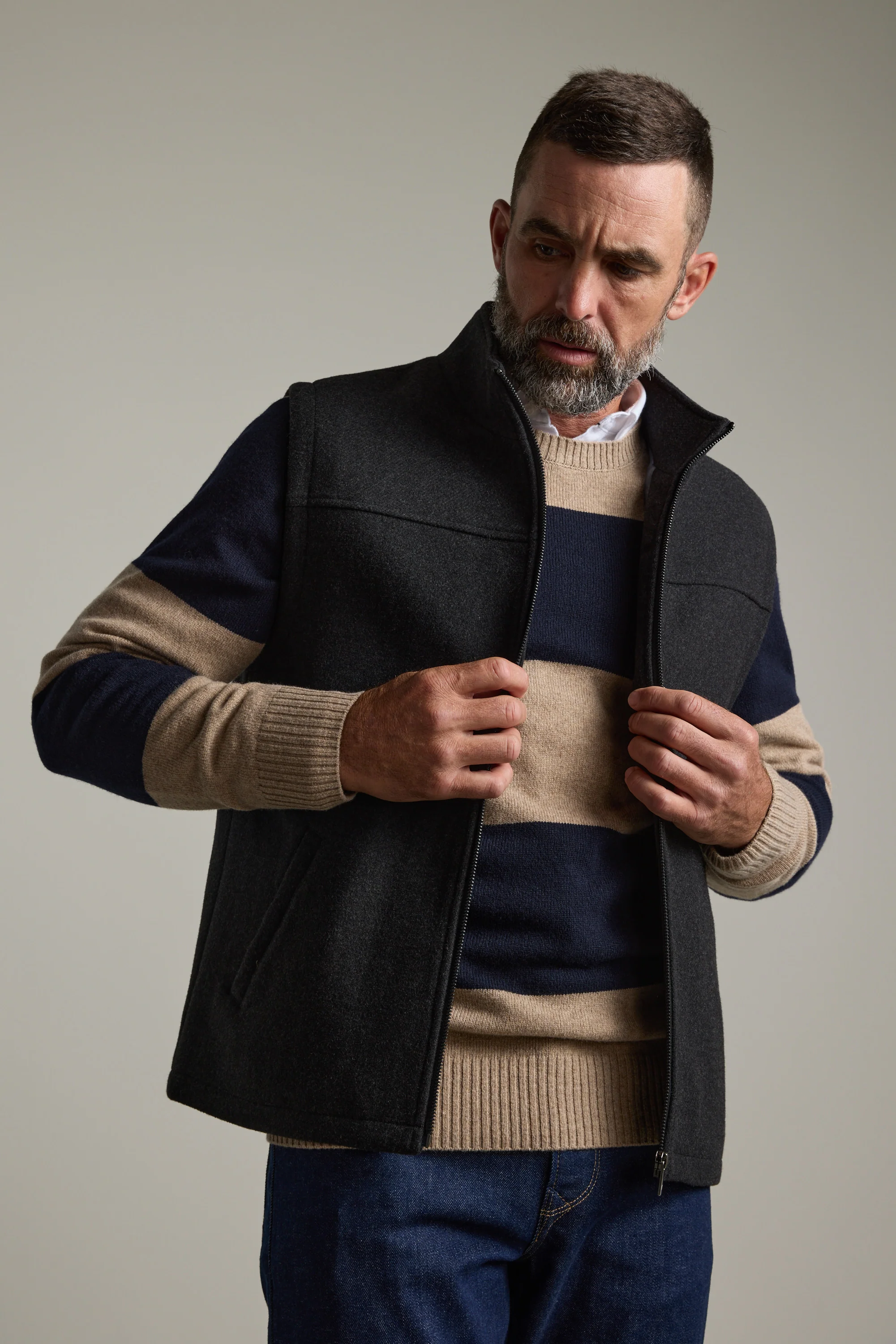 Eastbourne Stripe Merino Crew - Image 2