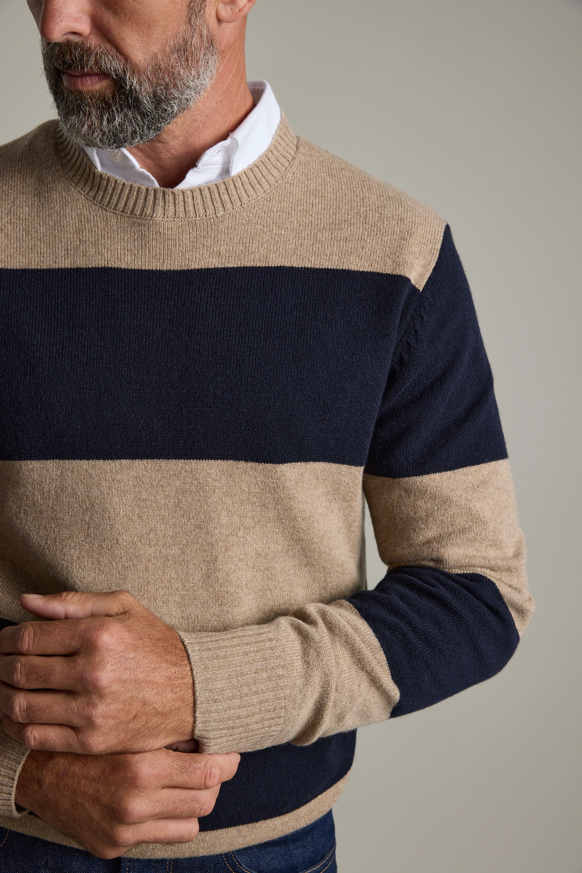 Eastbourne Stripe Merino Crew - Image 4