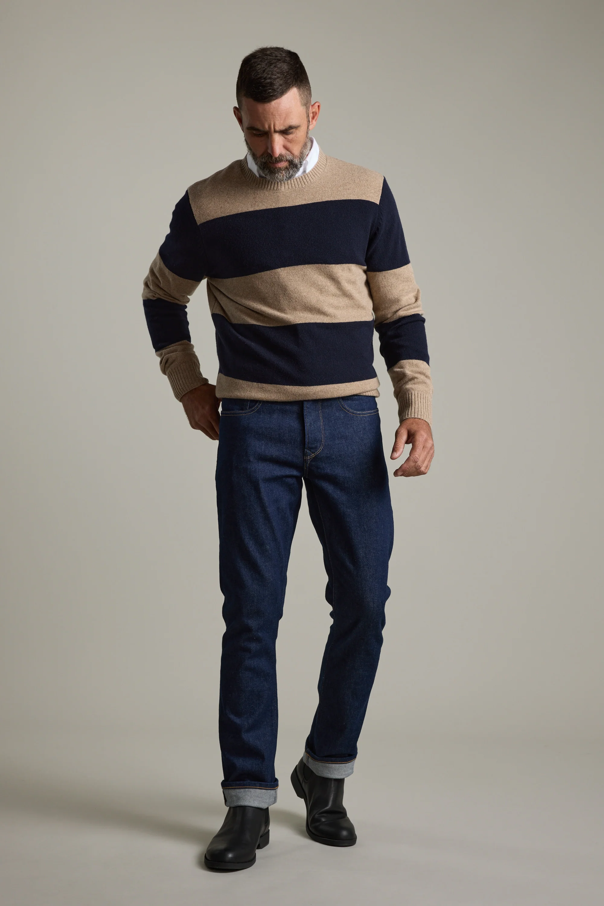Eastbourne Stripe Merino Crew - Image 6