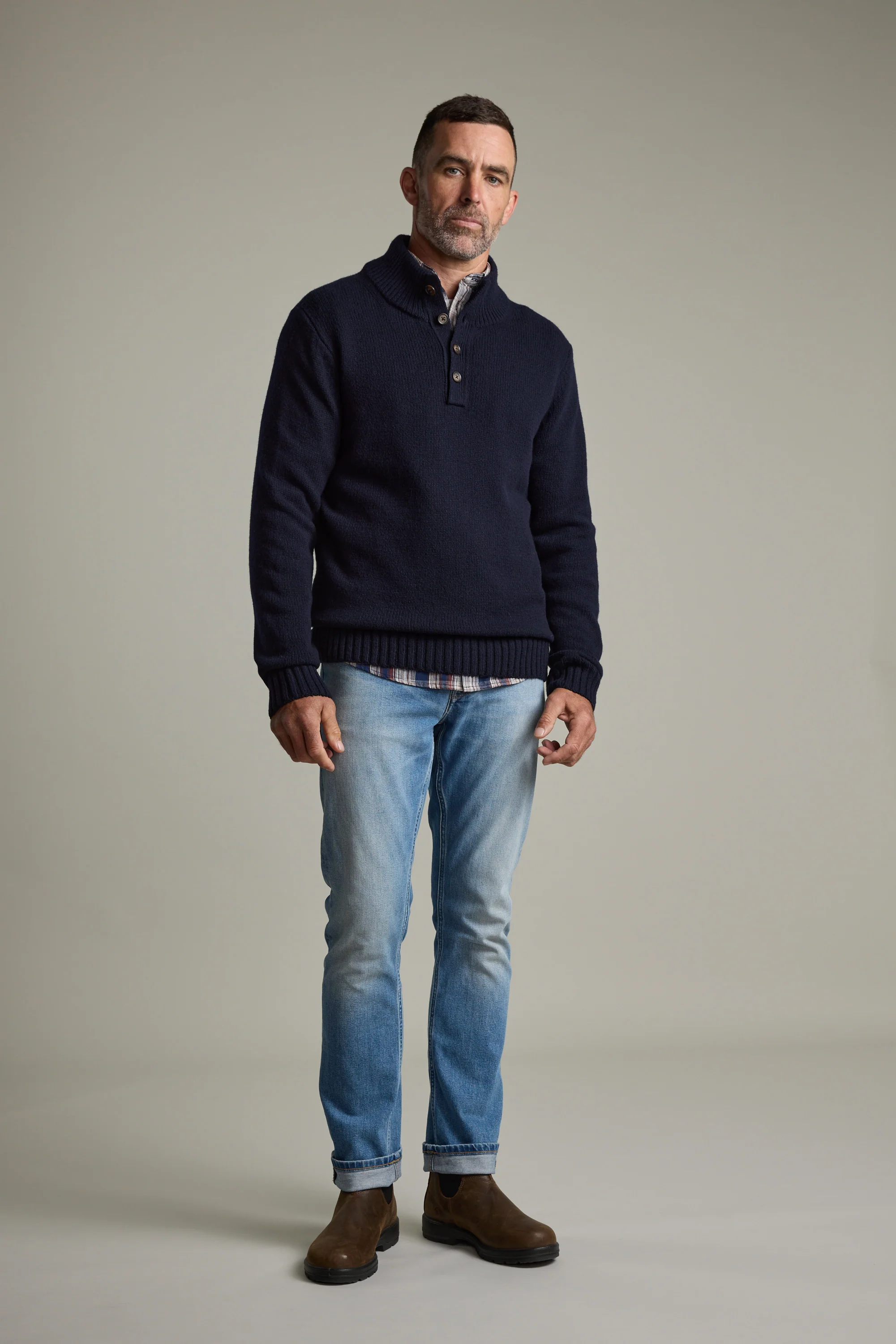 Redford Woollen Half Button Sweater - Image 3