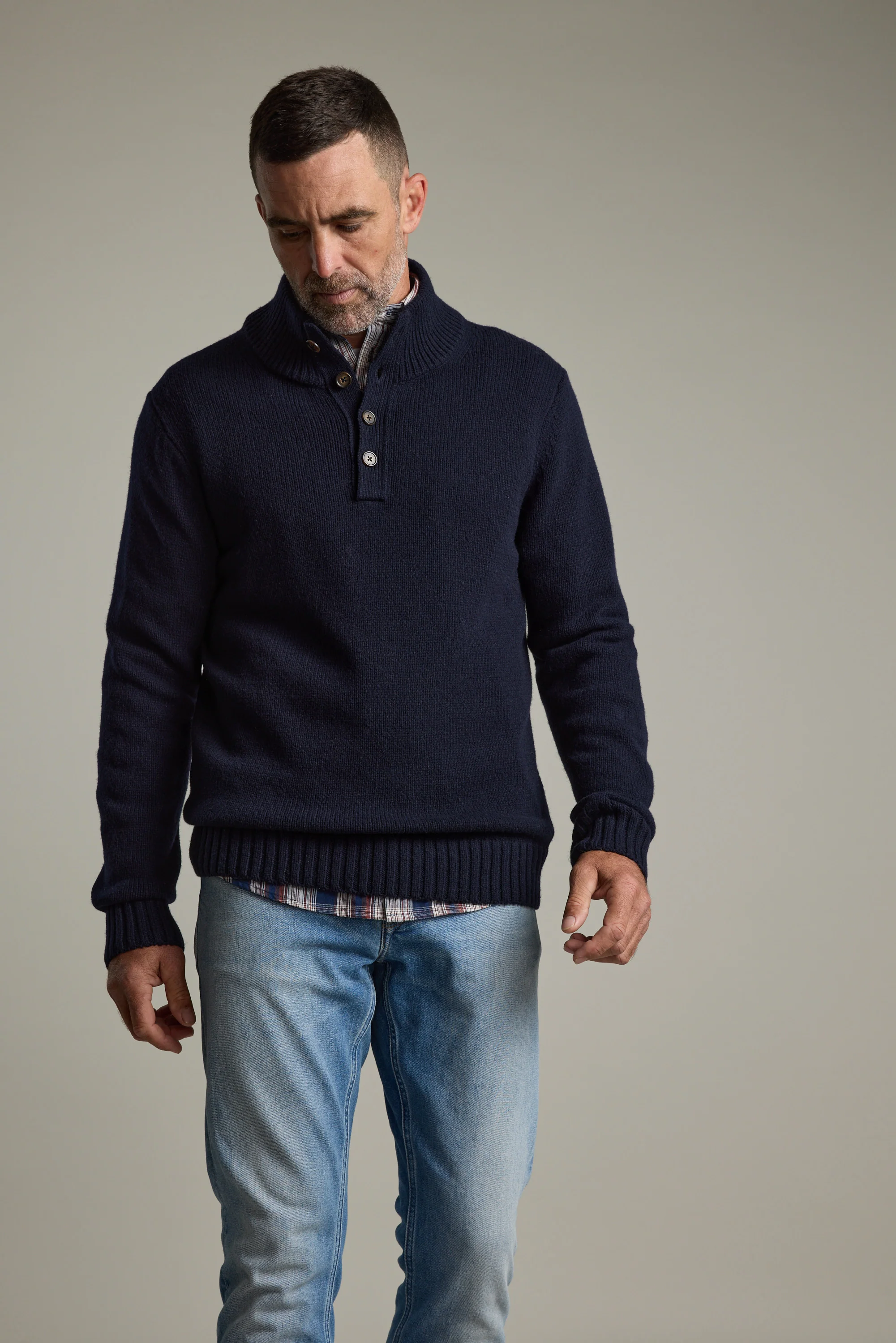 Redford Woollen Half Button Sweater - Image 4