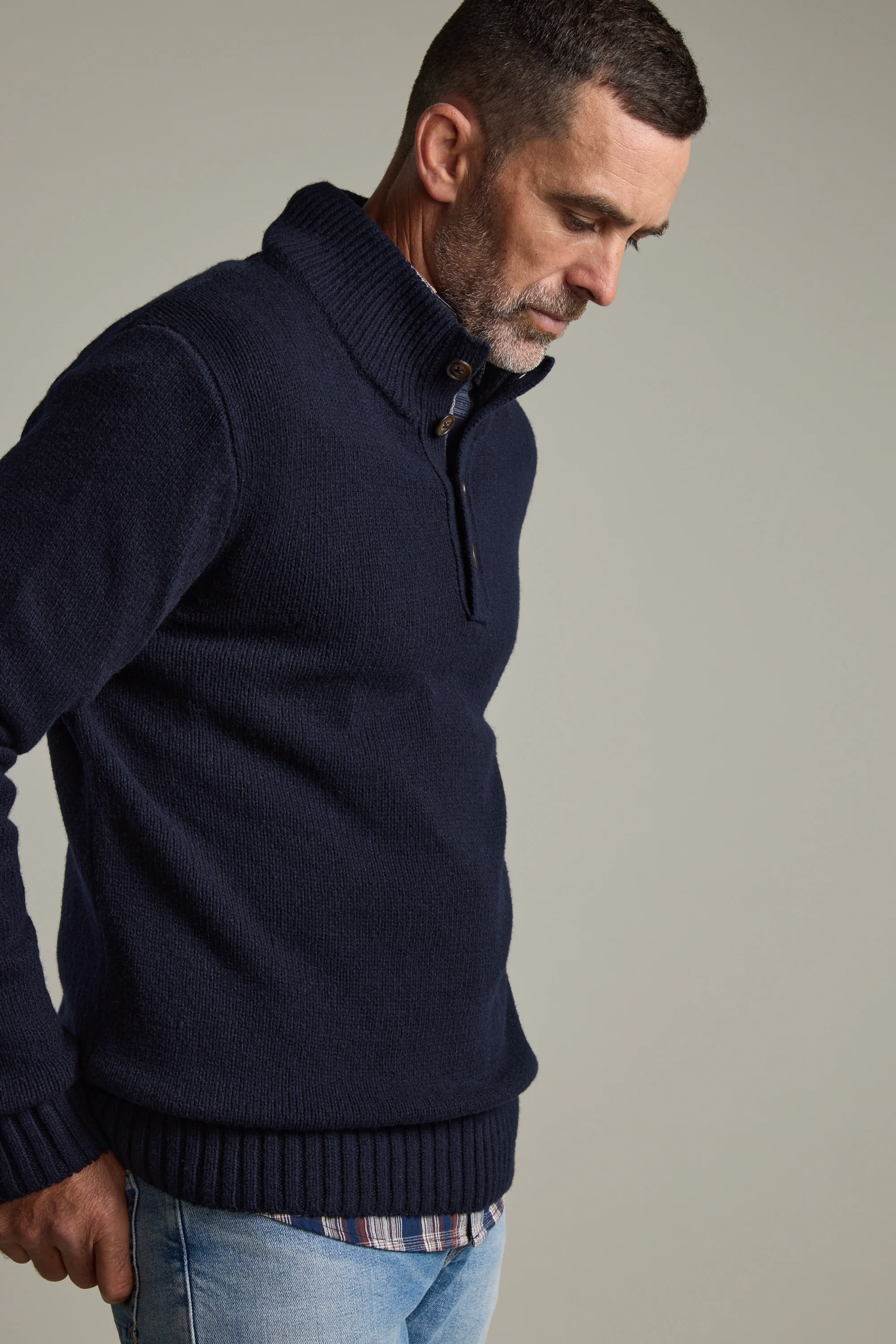Redford Woollen Half Button Sweater - Image 5