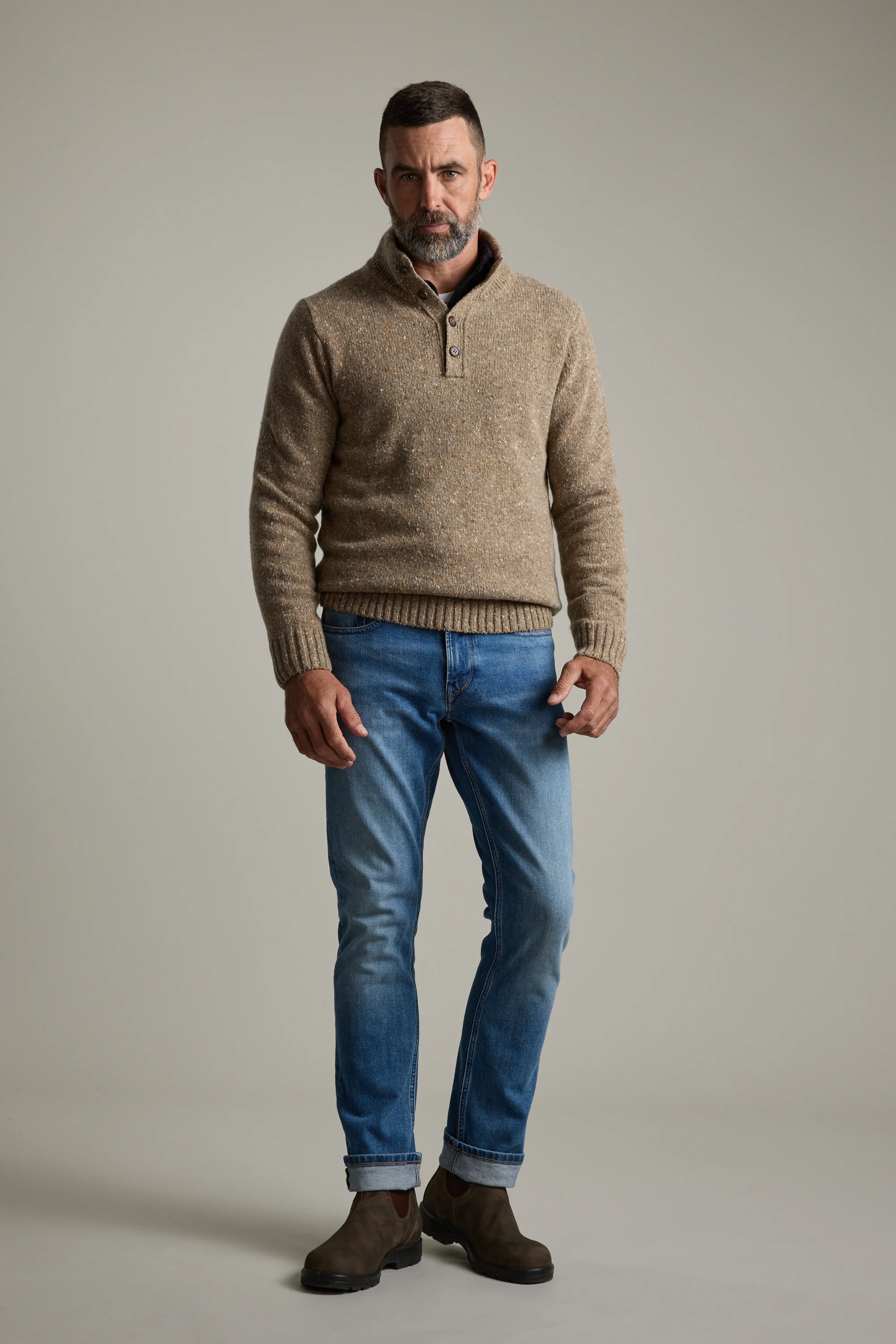 Redford Woollen Half Button Sweater - Image 3