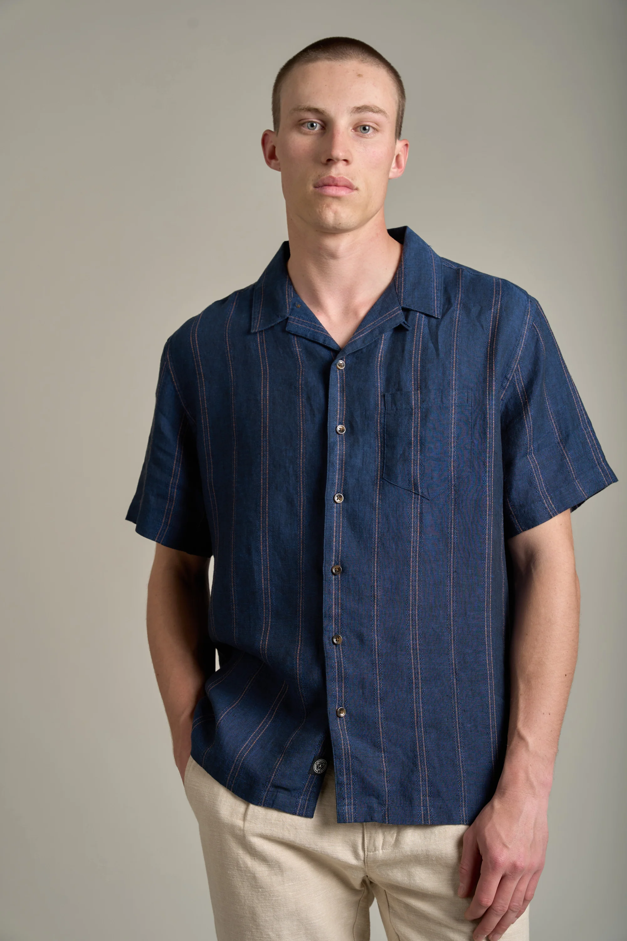 Seaway Linen Stripe Cuban Shirt