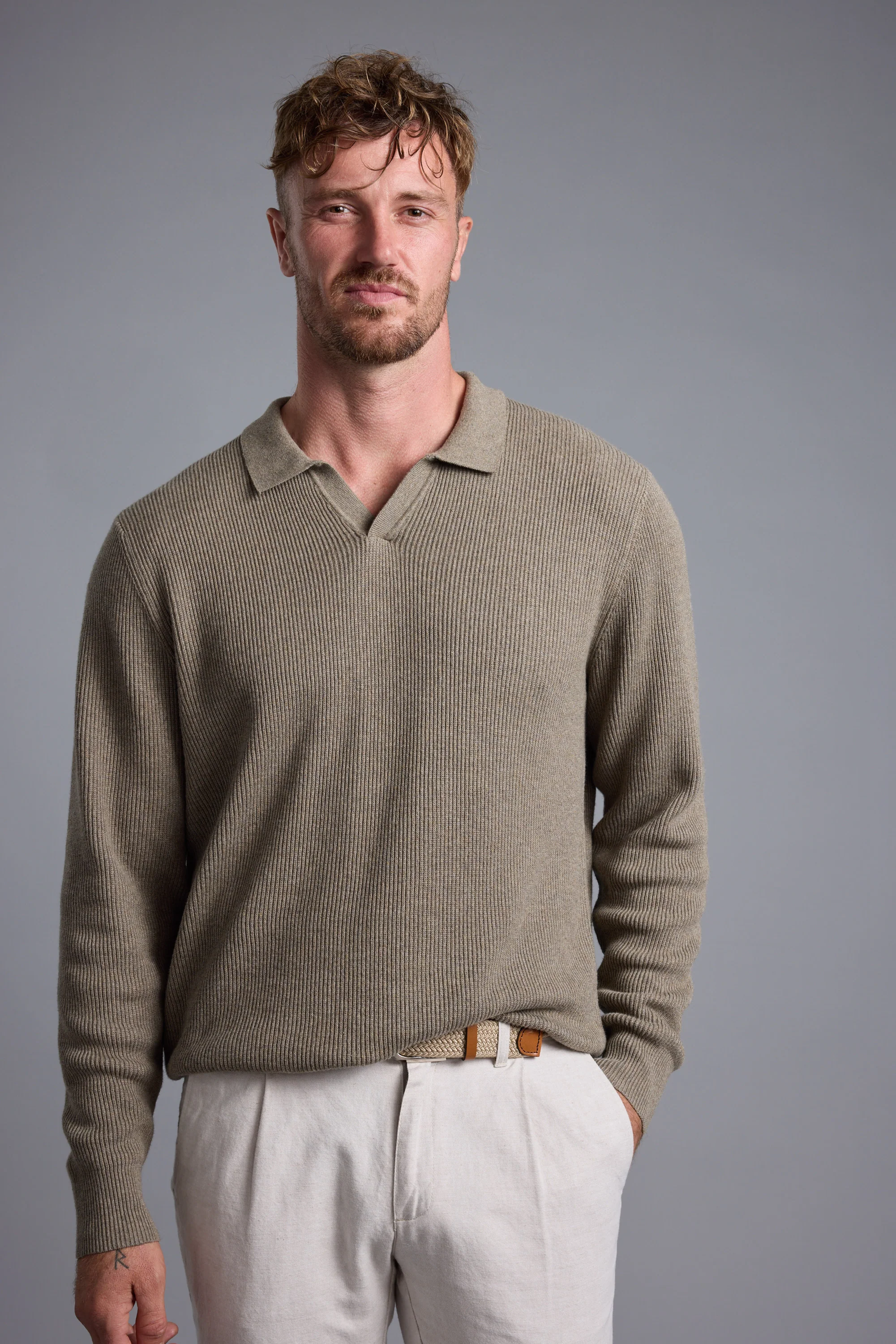 Terrace Long Sleeve Knit Polo - Image 3